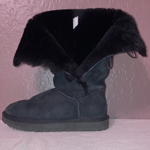 UGG BAILEY BUTTON TRIPLET II BLACK BOOTS - Picture 7 of 8